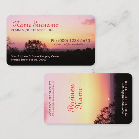 Visitekaartjes van zoete Snoepjes (Voorkant / Achterkant)