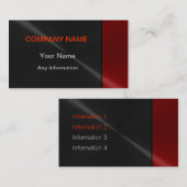 Visitekaartjes van zwart-wit en rood-luxmetaal (Voorkant / Achterkant)