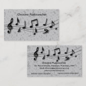 Visitekaartjes van zwarte en grijze muzieknoten (Voorkant / Achterkant)
