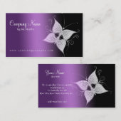 visitekaartjes van zwarte en paarse vlinder (Voorkant / Achterkant)