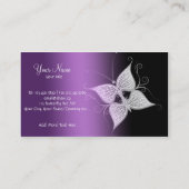 visitekaartjes van zwarte en paarse vlinder (Achterkant)