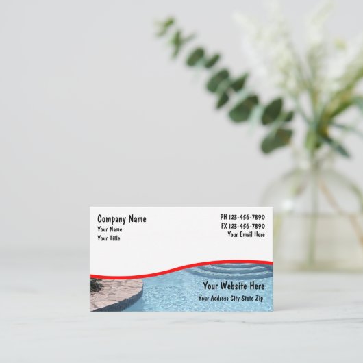 Visitekaartjes van zwembad (Staand voorkant)