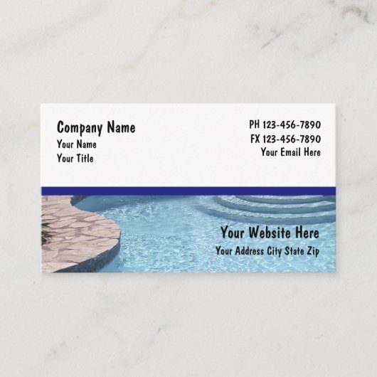 Visitekaartjes van zwembad (Voorkant)