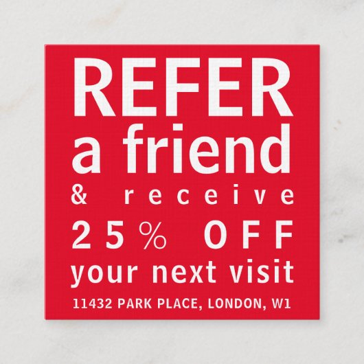 Visitekaartjes - Verwijs naar een Vriend Rood (Voorkant)