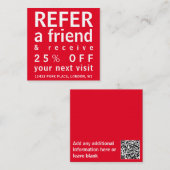 Visitekaartjes - Verwijs naar een Vriend Rood (Voorkant / Achterkant)