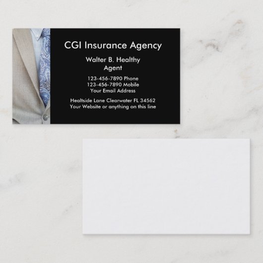 Visitekaartjes verzekeringsagent (Voorkant / Achterkant)