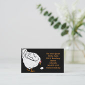 Visitekaartjes Victoriaans Houtsnede Kip en Ei (Staand voorkant)