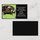 Visitekaartjes Victoriaans houtsnede varken of var (Voorkant / Achterkant)