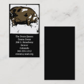 Visitekaartjes Victoriaans houtsnede varken of var (Voorkant / Achterkant)