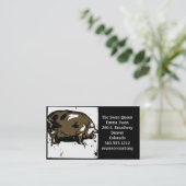 Visitekaartjes Victoriaans houtsnede varken of var (Staand voorkant)