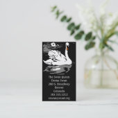 Visitekaartjes Victoriaans houtsnede zwanen (Staand voorkant)