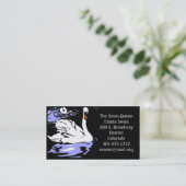 Visitekaartjes Victoriaans houtsnede zwanen (Staand voorkant)