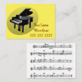 Visitekaartjes, Visitekaartjes van piano-les (Voorkant / Achterkant)