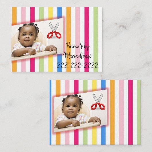 Visitekaartjes, Visitekaartjes voor kinderkapsel (Voorkant / Achterkant)
