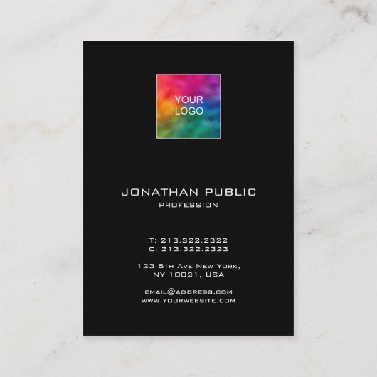 Visitekaartjes Voeg de Moderne Verticale Logo van  (Achterkant)