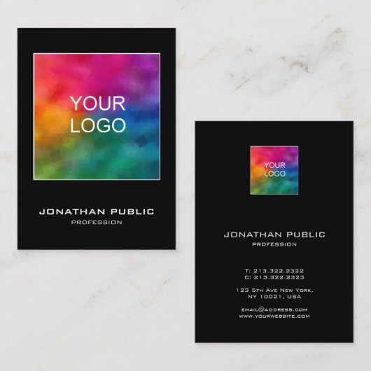 Visitekaartjes Voeg de Moderne Verticale Logo van (Voorkant / Achterkant)