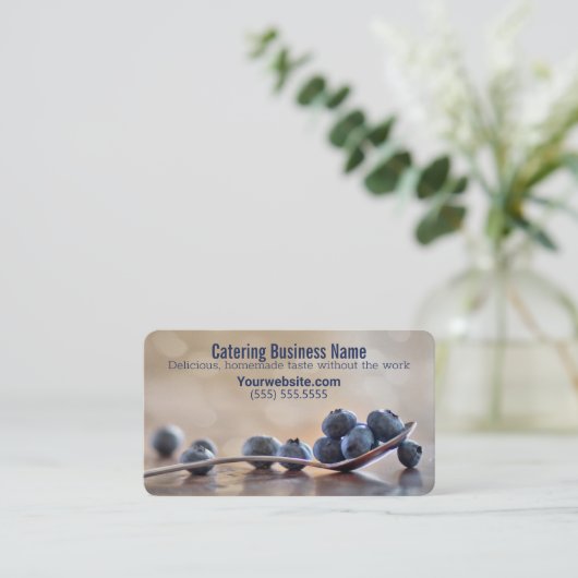 Visitekaartjes voor aangepaste catering, vers (Staand voorkant)