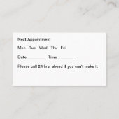 Visitekaartjes voor aanstelling van dermatoloog (Achterkant)