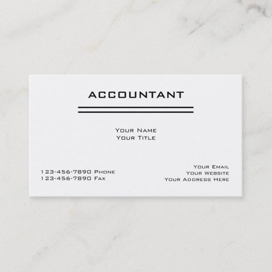 Visitekaartjes voor accountants (Voorkant)