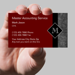 Visitekaartjes voor accountants in monogramstijl