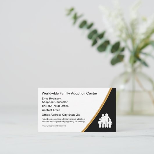 Visitekaartjes voor adoptiediensten voor gezinnen (Staand voorkant)
