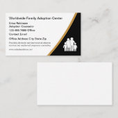 Visitekaartjes voor adoptiediensten voor gezinnen (Voorkant / Achterkant)