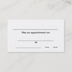 visitekaartjes voor "afspraak" afsprakenkaartje