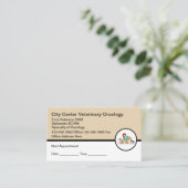 Visitekaartjes voor afspraak met veterinaire oncol (Staand voorkant)
