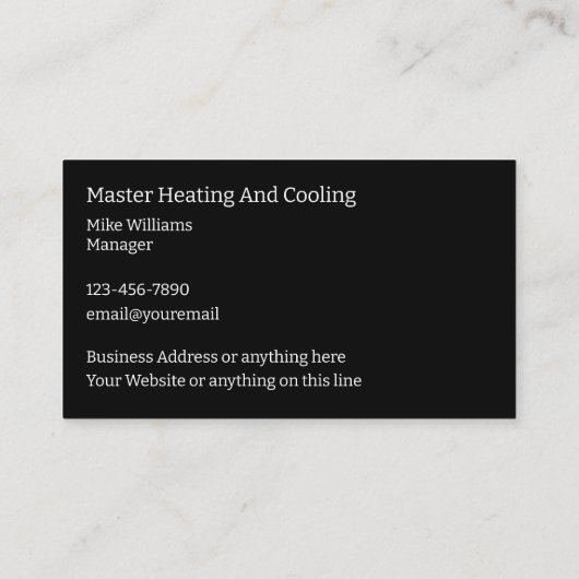 Visitekaartjes voor airconditioning (Achterkant)