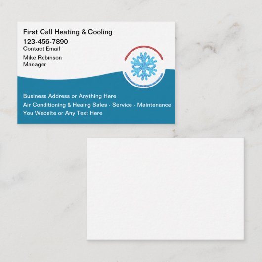 Visitekaartjes voor airconditioning (Voorkant / Achterkant)