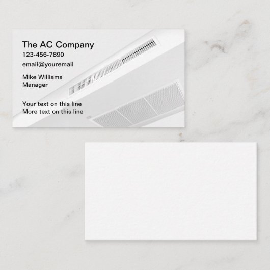 Visitekaartjes voor airconditioning (Voorkant / Achterkant)