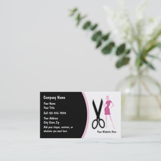 Visitekaartjes voor airdresser (Staand voorkant)