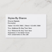 Visitekaartjes voor airdresser (Achterkant)