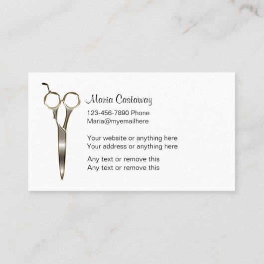 Visitekaartjes voor airdresser (Achterkant)