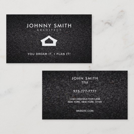 Visitekaartjes voor architect Slogans (Voorkant / Achterkant)