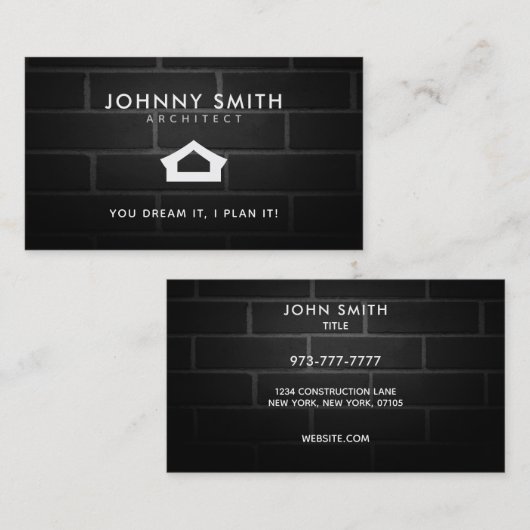Visitekaartjes voor architect Slogans (Voorkant / Achterkant)