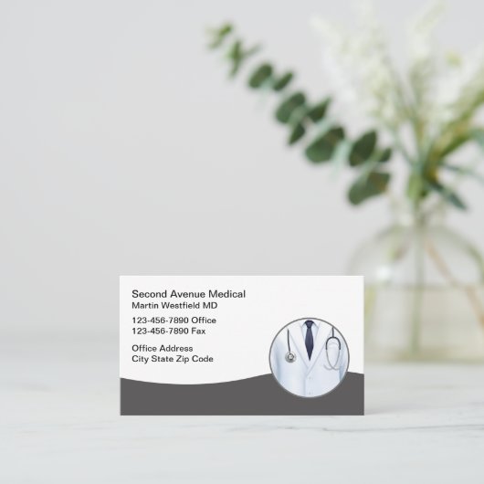 Visitekaartjes voor artsen en verzekeringen (Staand voorkant)