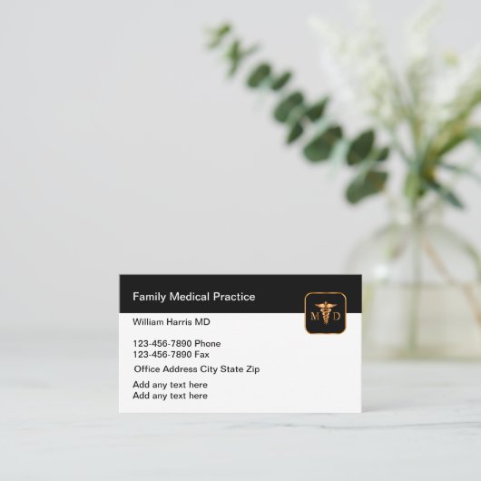Visitekaartjes voor artsenpraktijk voor artsen (Staand voorkant)