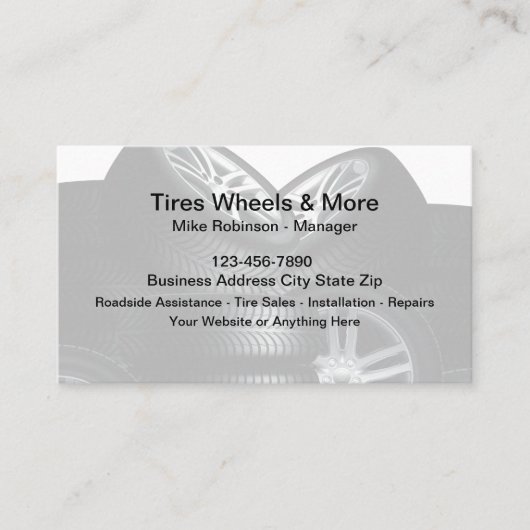Visitekaartjes voor autobandendiensten (Voorkant)