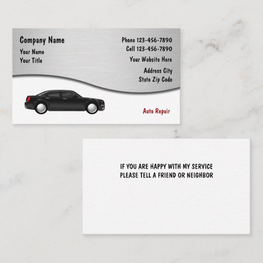 Visitekaartjes voor autohandel (Voorkant / Achterkant)