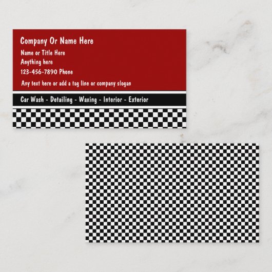 Visitekaartjes voor automatisch detail (Voorkant / Achterkant)