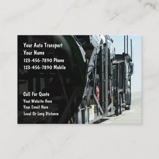 Visitekaartjes voor automatisch vervoer (Voorkant)