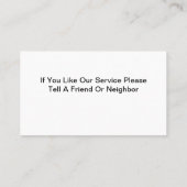 Visitekaartjes voor automatische informatie (Achterkant)