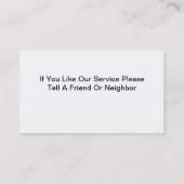 Visitekaartjes voor automatische informatie (Achterkant)