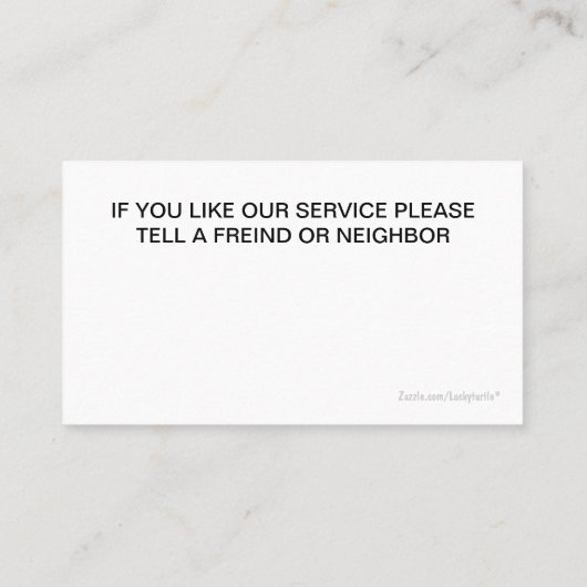 Visitekaartjes voor automatische informatie (Achterkant)