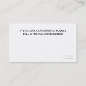 Visitekaartjes voor automatische informatie (Achterkant)