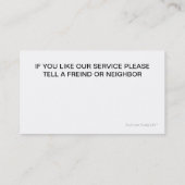 Visitekaartjes voor automatische informatie (Achterkant)