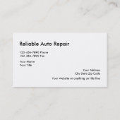 Visitekaartjes voor automatische reparatie (Achterkant)