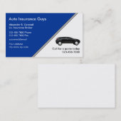 Visitekaartjes voor automatische verzekering (Voorkant / Achterkant)