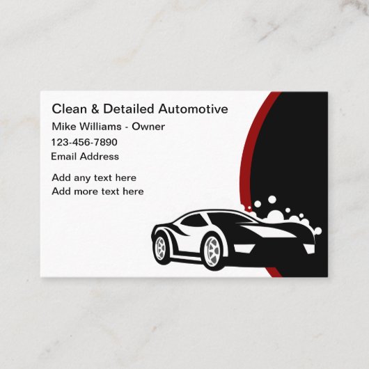 Visitekaartjes voor autoreiniging en automatische  (Voorkant)